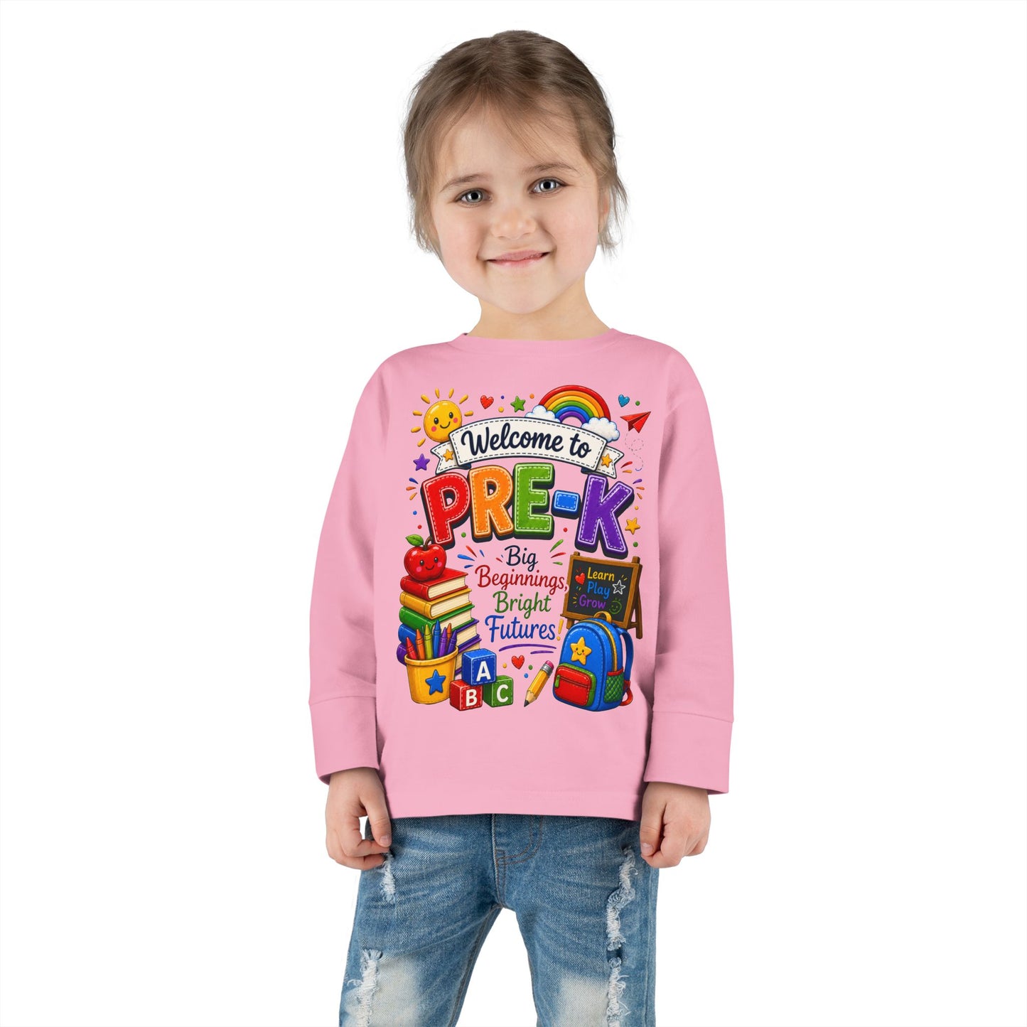 Welcome to Pre-K Toddler Long Sleeve Tee — Cute Back-to-School Preschool Shirt