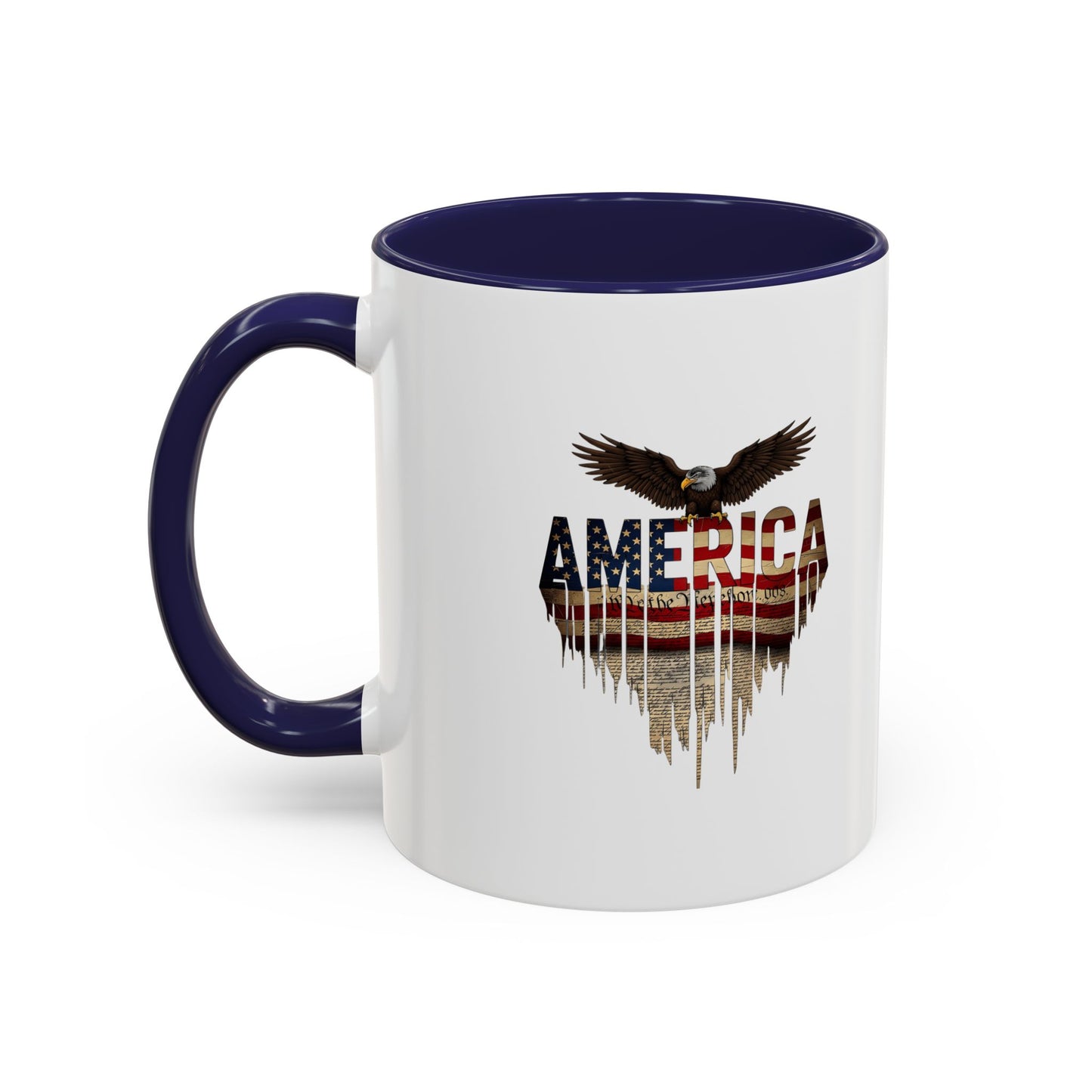 America Eagle Flag Accent Coffee Mug – Patriotic 11/15oz Ceramic