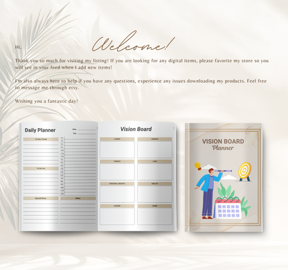 Vision Board Planner | Goal Setting & Manifestation Digital Planner