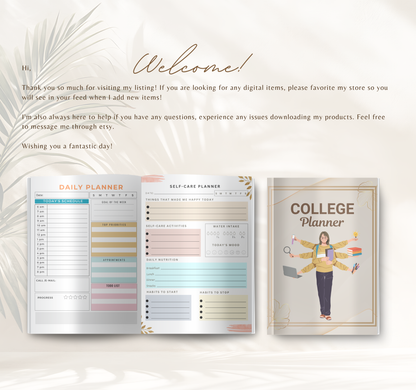 College Planner | Academic & Study Digital Planner PDF for Students