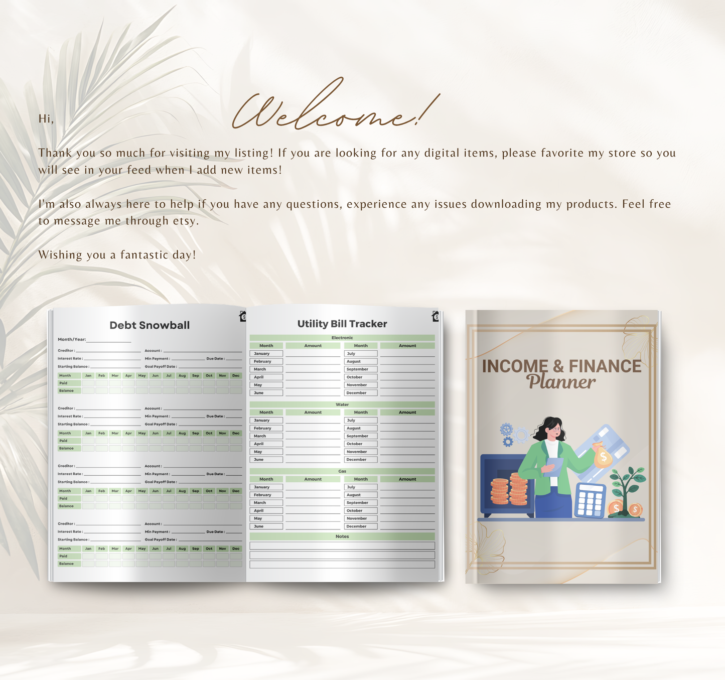 Income & Finance Planner | Budget & Money Management Digital Planner