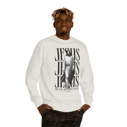 Jesus Graphic Sweatshirt — 'The Way The Truth The Life' Christian Crewneck