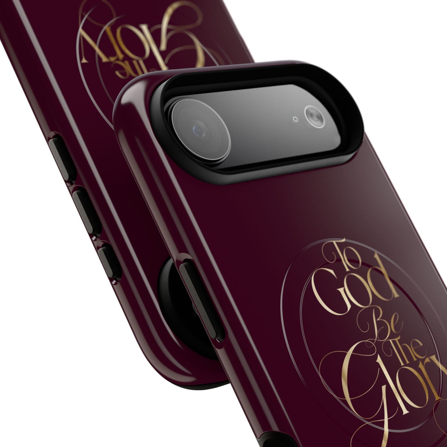 "To God Be The Glory" Tough Magnetic Phone Case — Burgundy Christian iPhone Cover