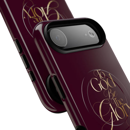 "To God Be The Glory" Tough Magnetic Phone Case — Burgundy Christian iPhone Cover