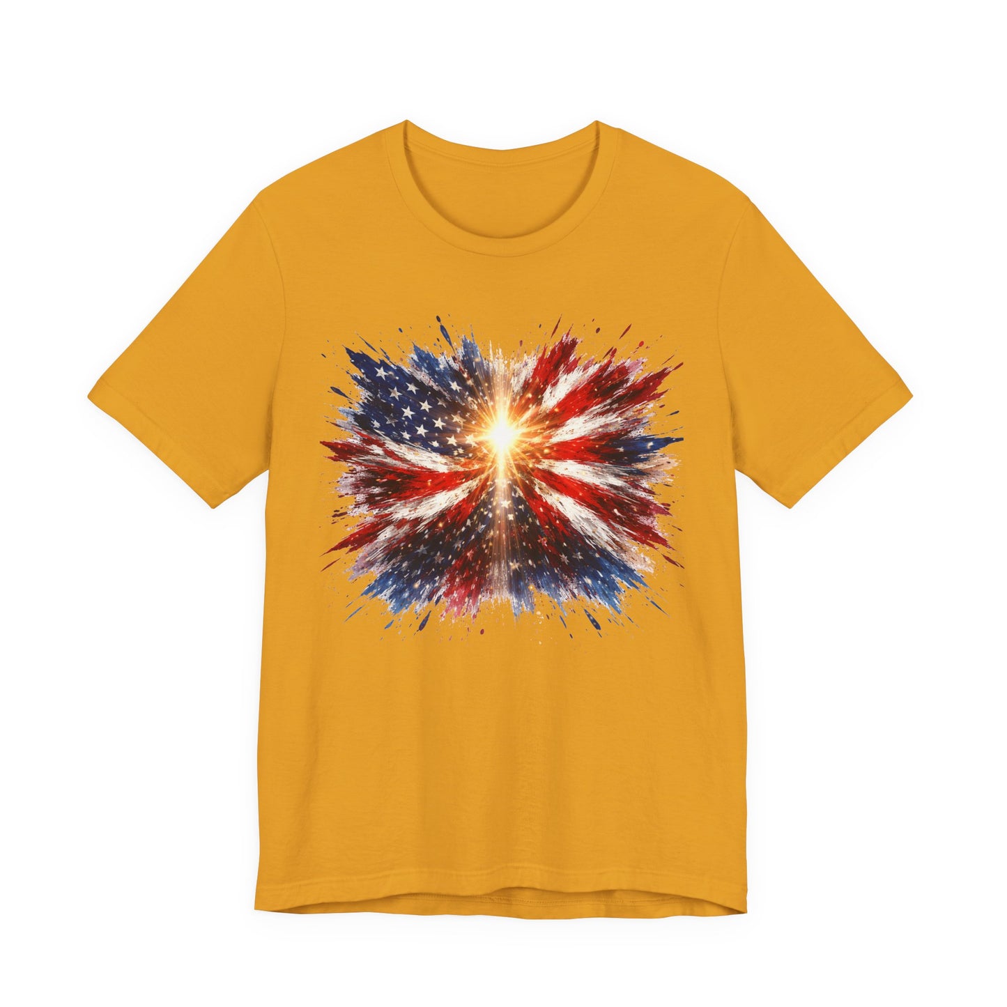 American Flag Explosion T‑Shirt — Patriotic Firework USA Tee