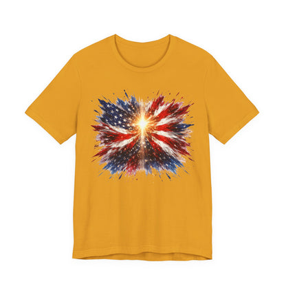 American Flag Explosion T‑Shirt — Patriotic Firework USA Tee