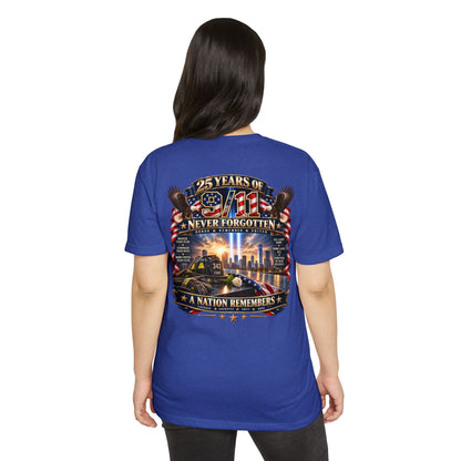 9/11 Memorial T-Shirt – "25 Years of 9/11 Never Forgotten" Tribute Tee