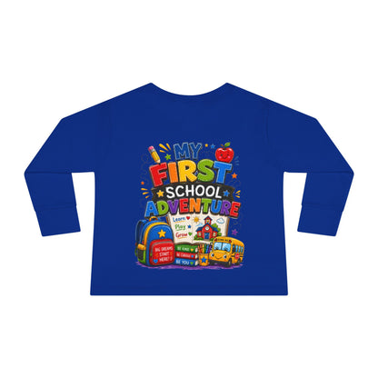 My First School Adventure Toddler Long Sleeve Tee