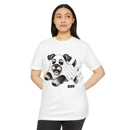 Cute Ghost Puppy T-Shirt — "Boo" Halloween Dog Tee