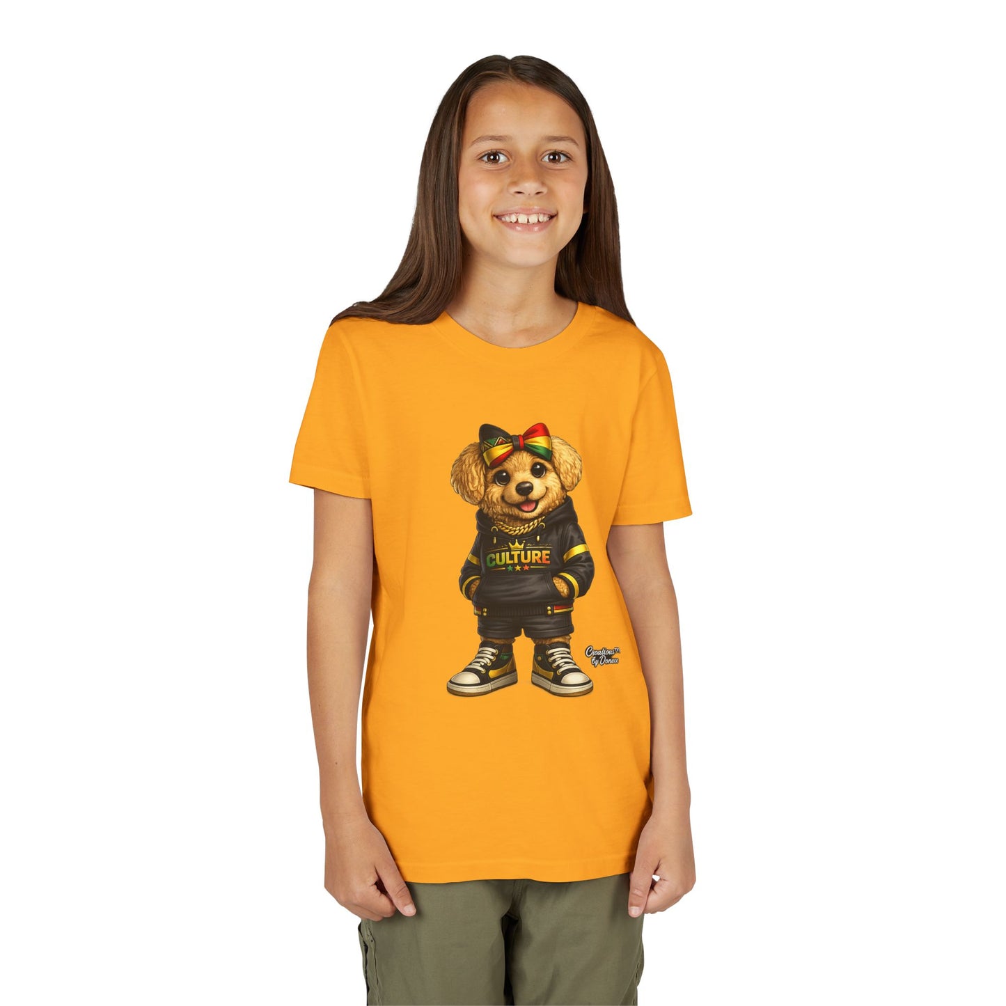 Youth Tee — Cute Rasta Bear "Culture" Graphic Kids T-Shirt