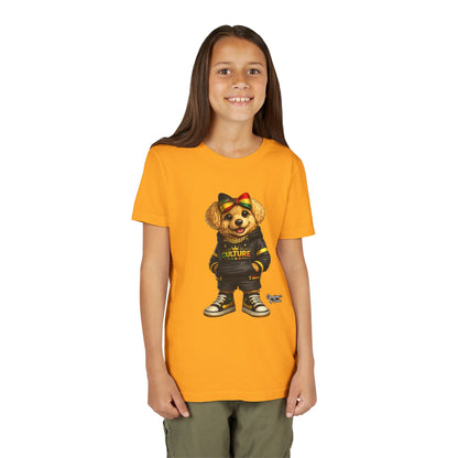 Youth Tee — Cute Rasta Bear "Culture" Graphic Kids T-Shirt