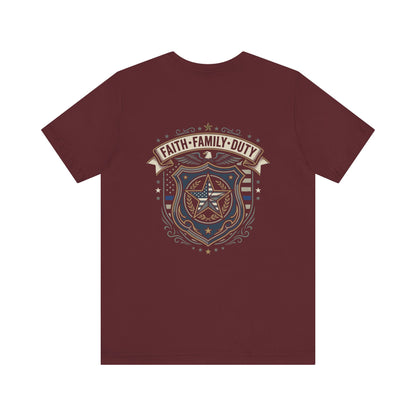 Police Badge Shield T‑Shirt — "Faith • Family • Duty" Graphic Tee