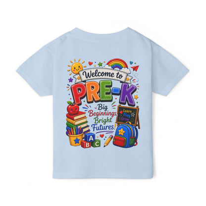 Welcome to Pre-K Toddler T‑Shirt — "Big Beginnings Bright Futures" Back‑to‑School Tee