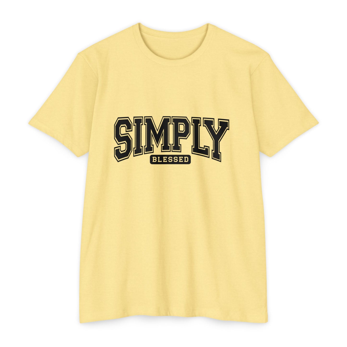 Simply Blessed T-Shirt — Vintage Collegiate Script Faith Tee