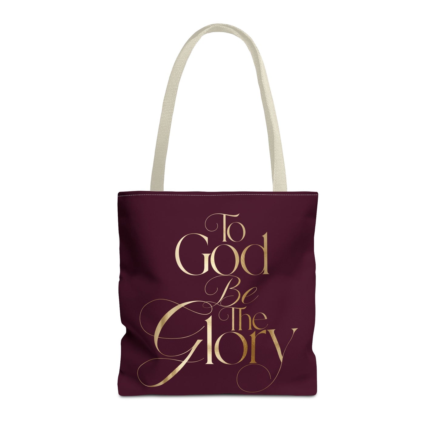 To God Be The Glory Burgundy Tote Bag — Inspirational Christian Scripture Tote