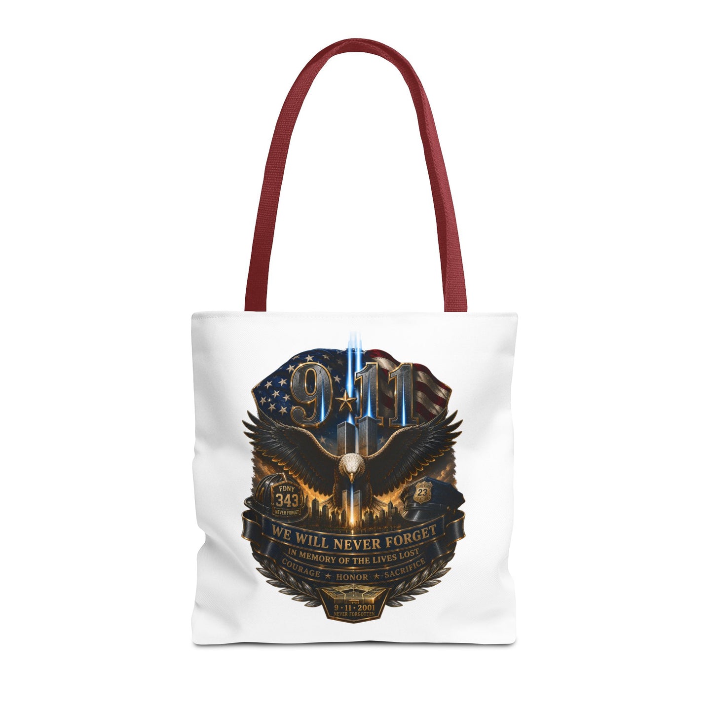 9/11 Memorial Eagle Tote Bag – Never Forget Tribute Tote