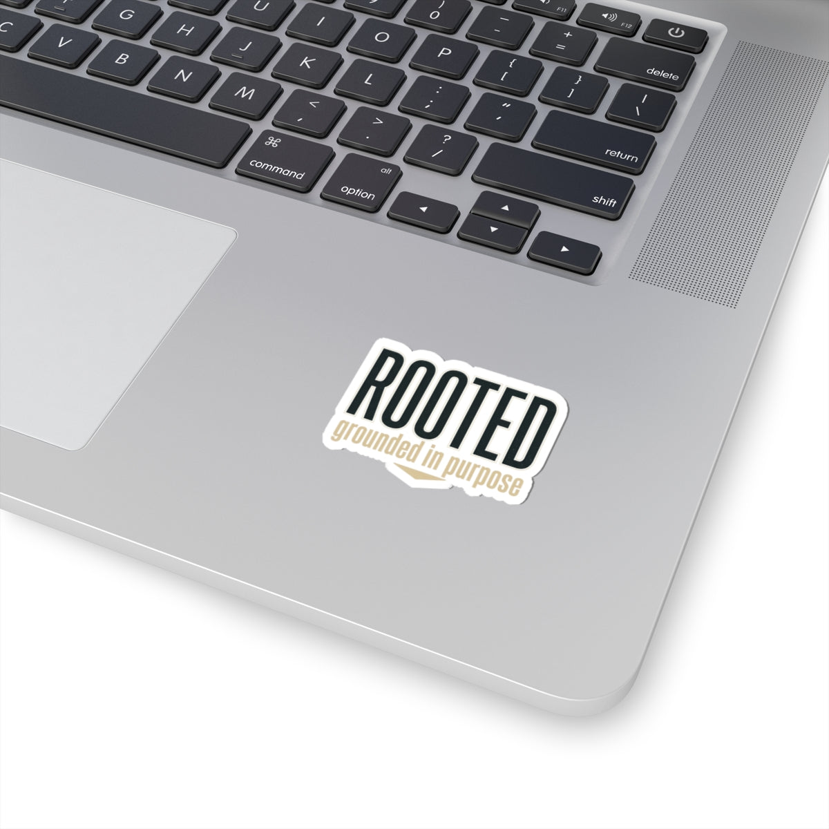Rooted — Kiss-Cut Stickers | faith streetwear, bold type
