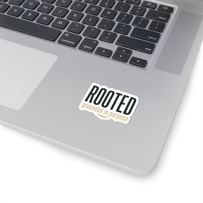 Rooted — Kiss-Cut Stickers | faith streetwear, bold type