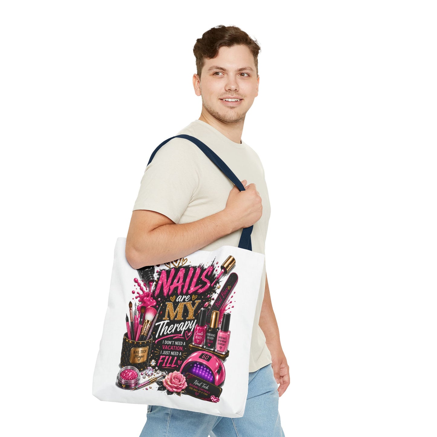 Nails Are My Therapy Tote Bag — Nail Tech Cosmetic Makeup Salon Gift