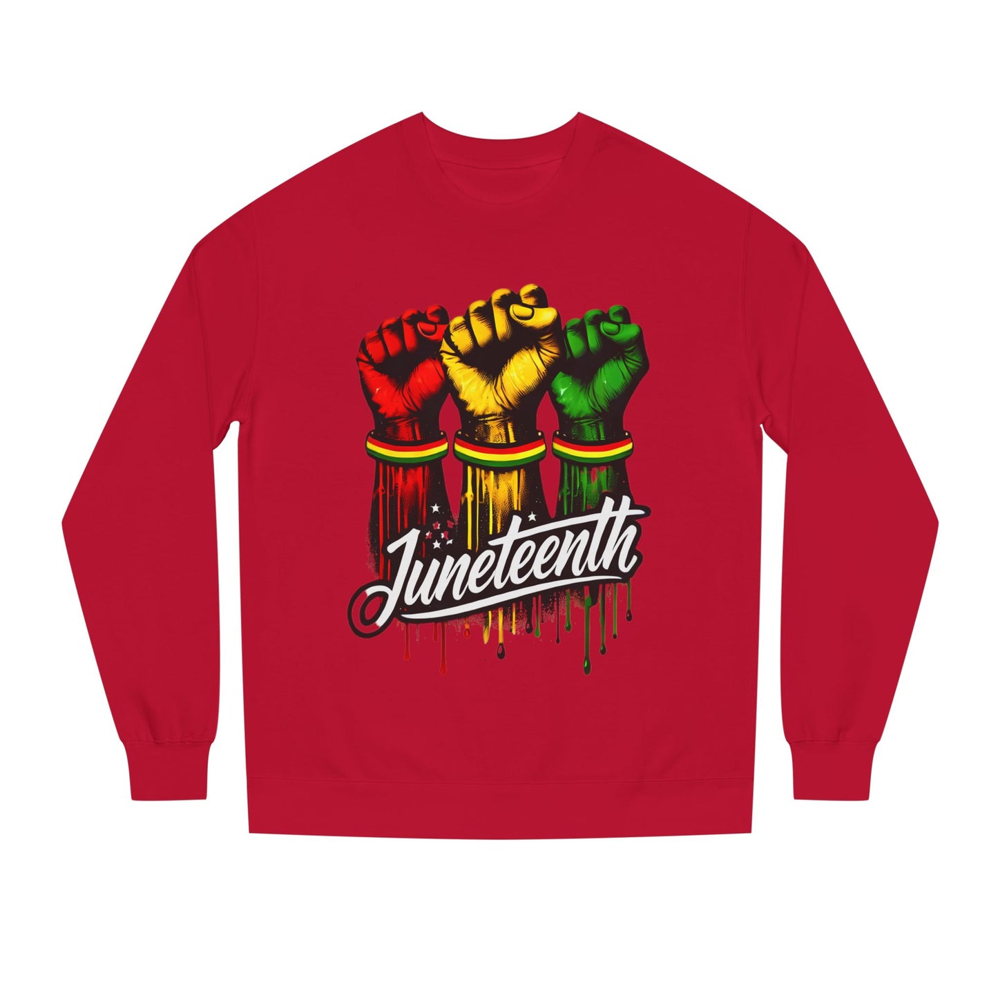 Juneteenth Fist Sweatshirt – Black Power Red Yellow Green Pride Crewneck
