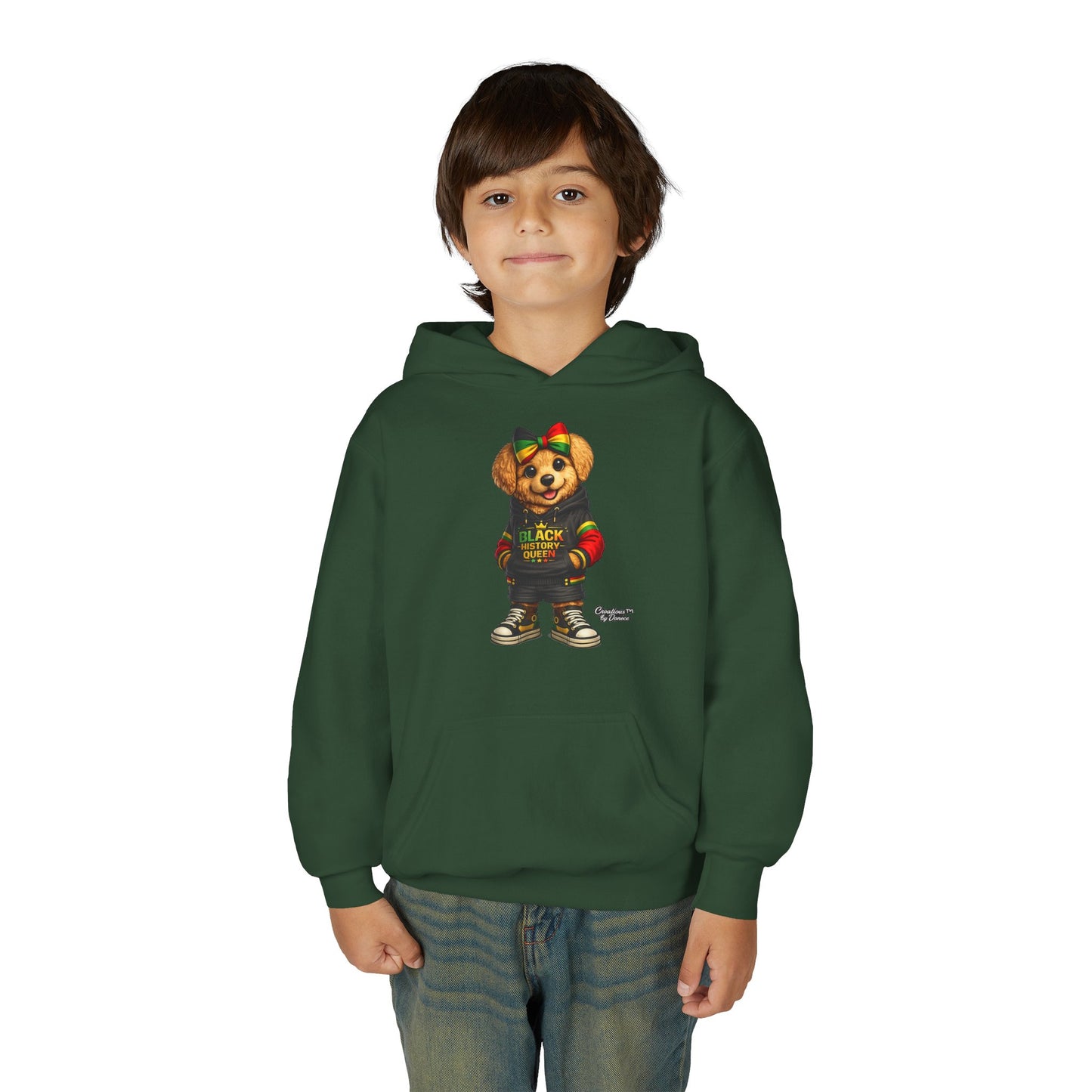 Youth Hoodie — Rasta Bear "Black History Greatness" Kids Pullover