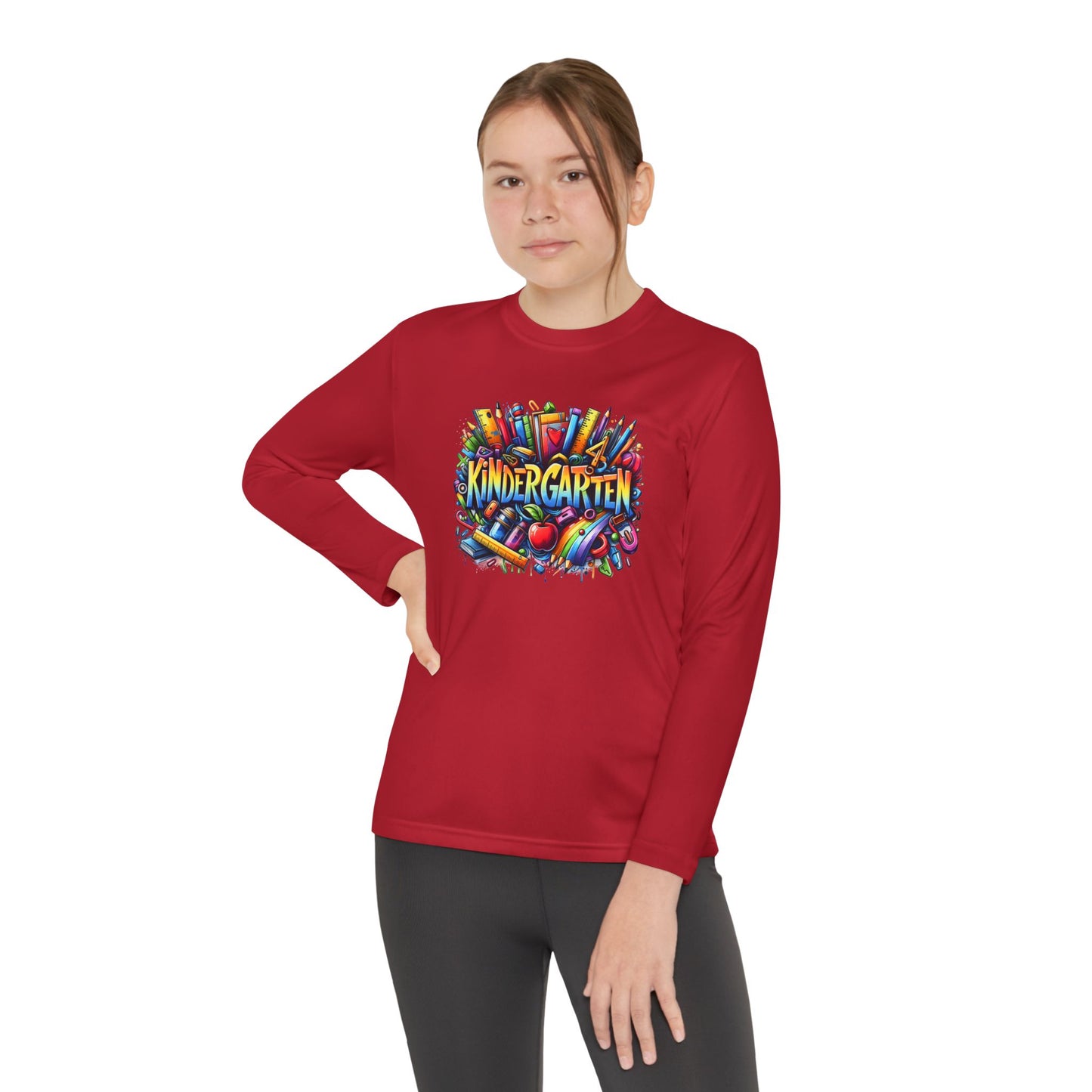 Kindergarten Crayons Youth Long Sleeve Tee