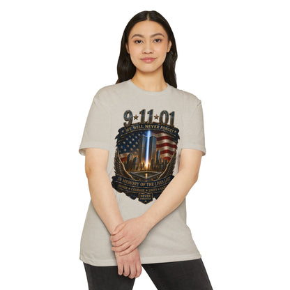 9/11 Memorial T-Shirt — "We Will Never Forget" Tribute Tee