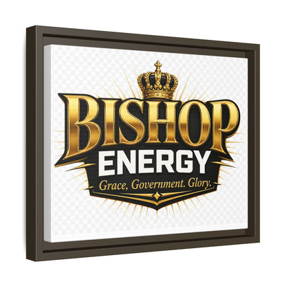 Framed Canvas Art - "Bishop Energy" Gold Crown Logo (Matte)