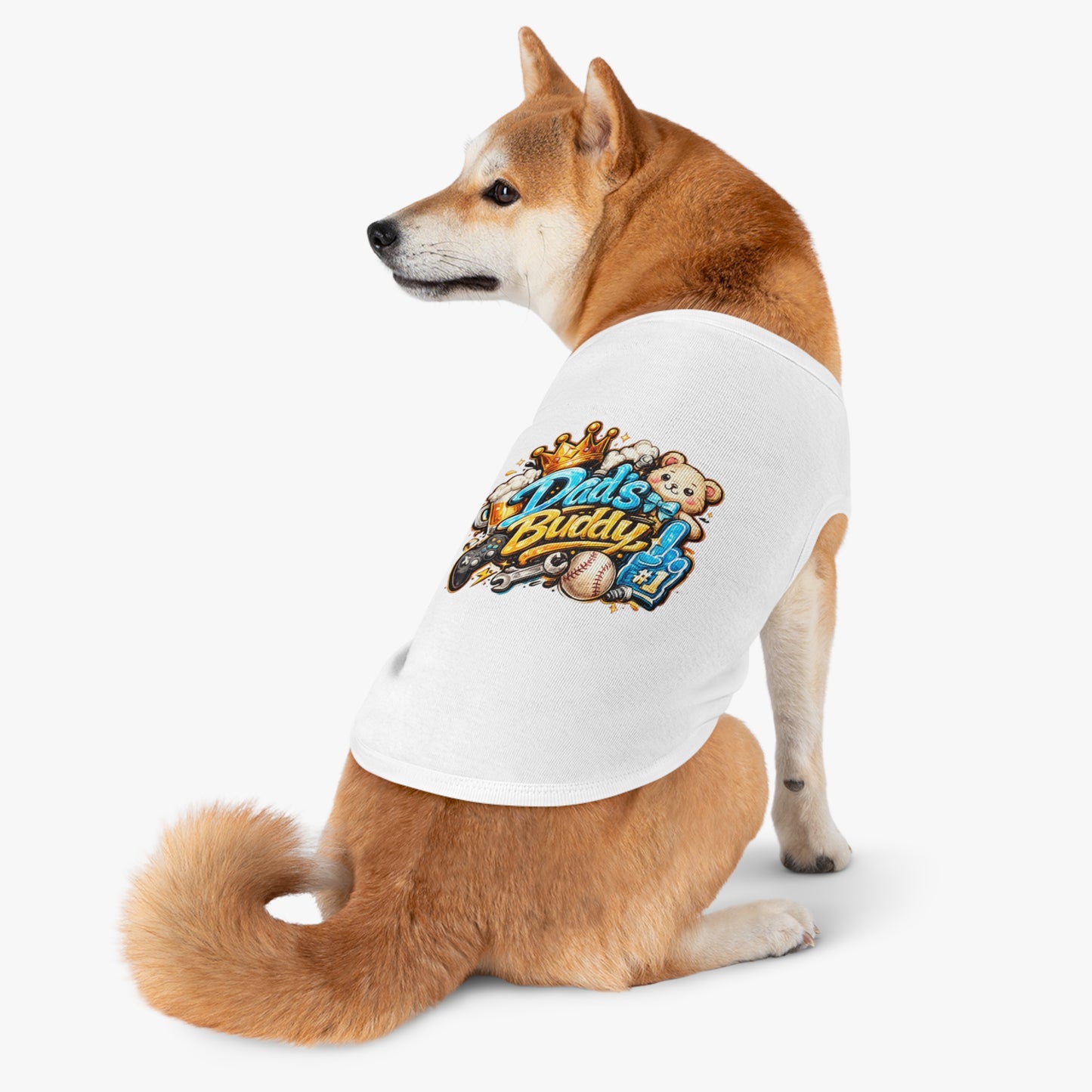 Dad's Buddy Pet Tank Top — Cute Teddy, Sports & Gamer Graphic Dog Shirt