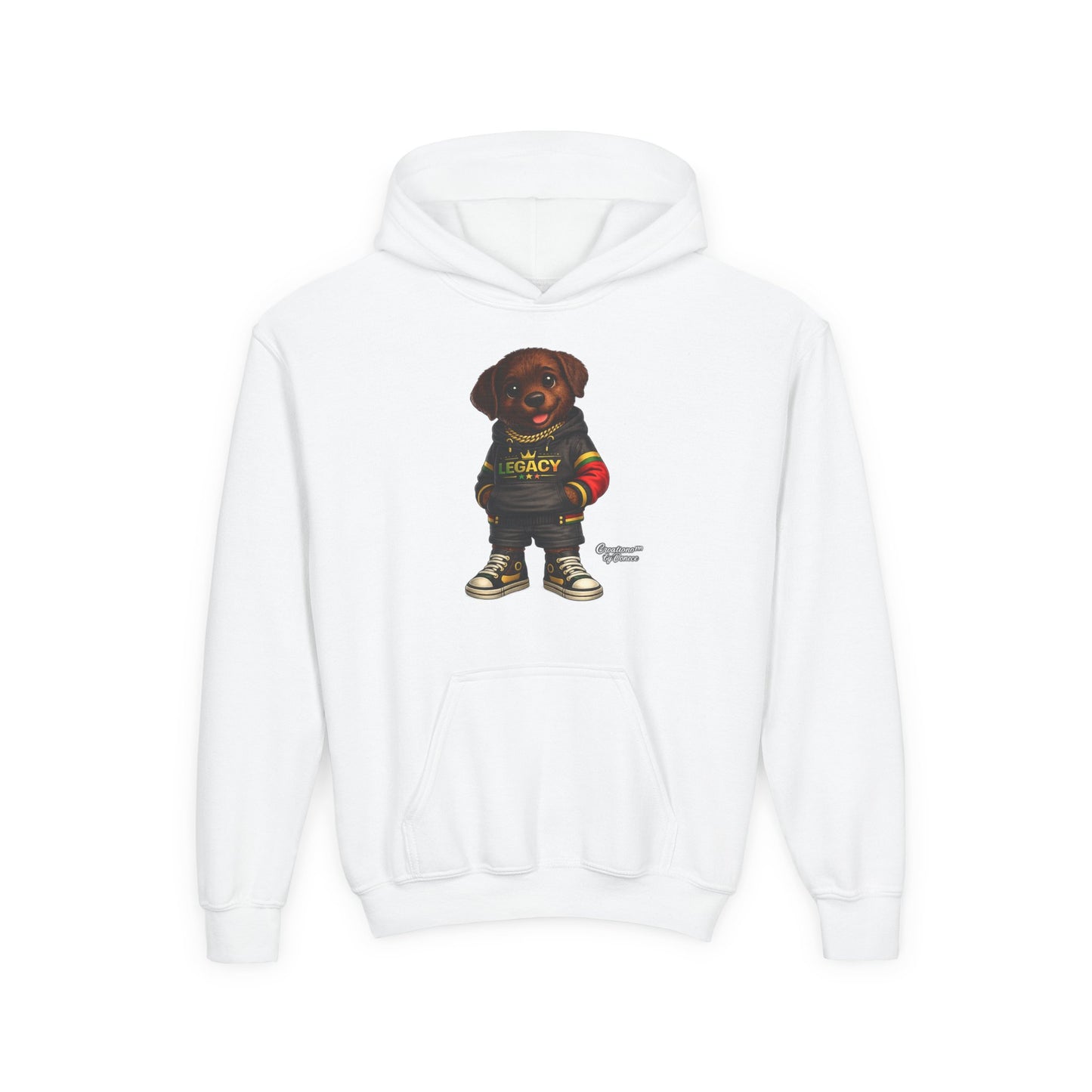 Youth Hoodie — 'Legacy' Streetwear Puppy Graphic Sweatshirt