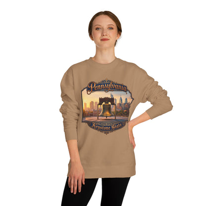 Pennsylvania Keystone State Sweatshirt — Liberty Bell & City Skyline Crewneck