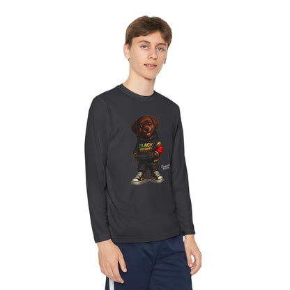 Kids Long Sleeve Tee — Rasta Teddy 'Black Excellence' Graphic