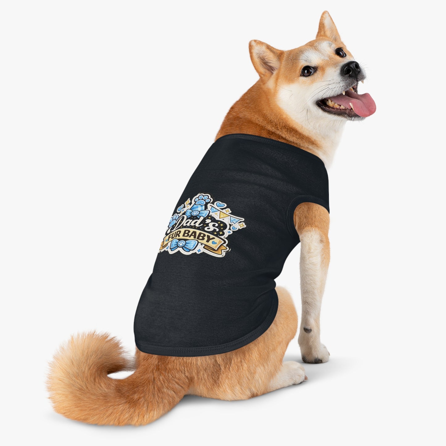 Pet Tank Top — “Dad’s Fur Baby” Cute Paw-Print Dog/Cat Shirt for Father’s Day & Pet Parents