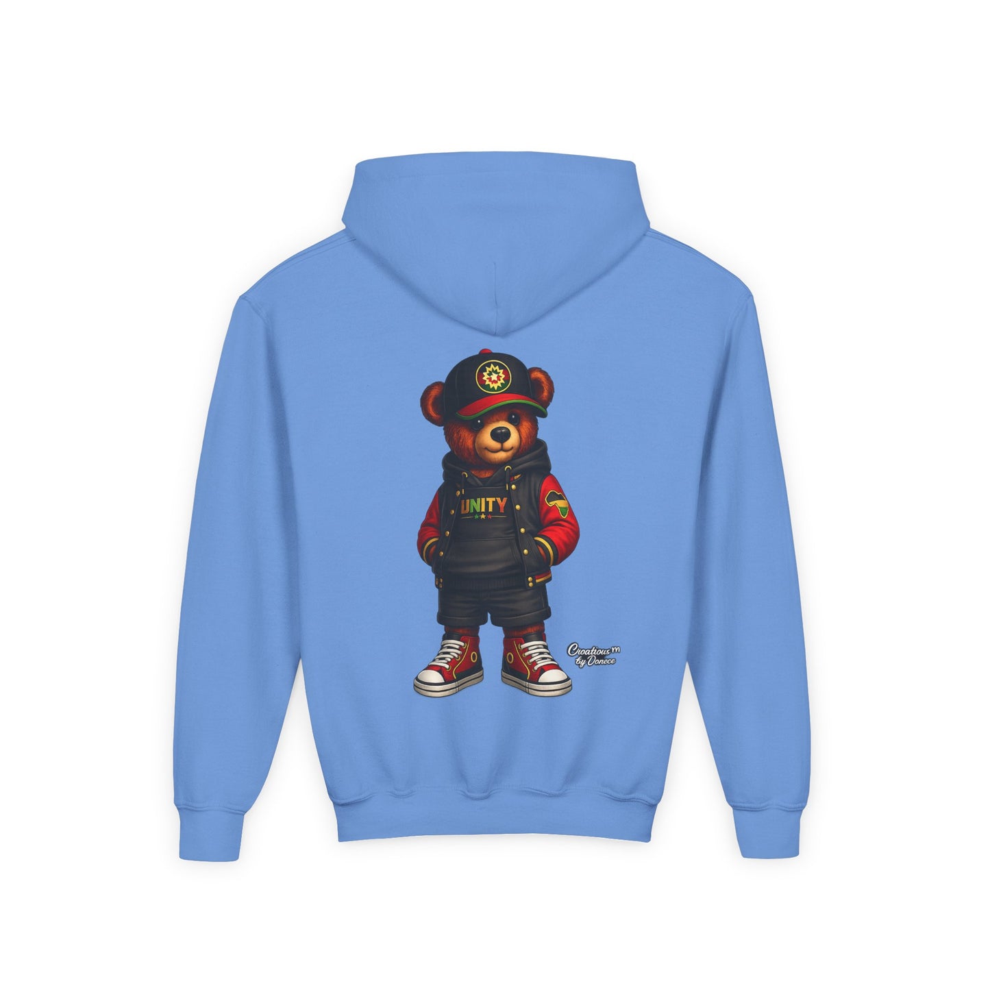 Youth Bear Hoodie — Streetwear Teddy Bear Graphic Pullover