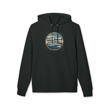 Jacksonville Skyline Hoodie — Vintage Beach Surf Circle Design