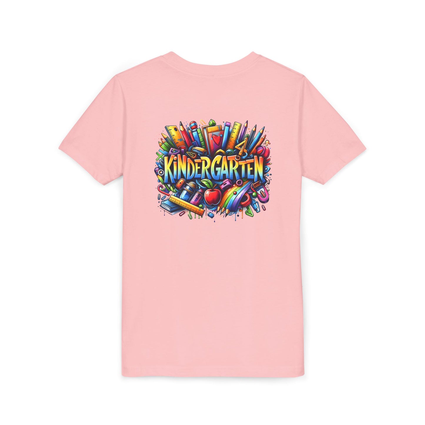 Kindergarten Colorful School Supplies Youth Tee — Back-to-School Kids T-Shirt