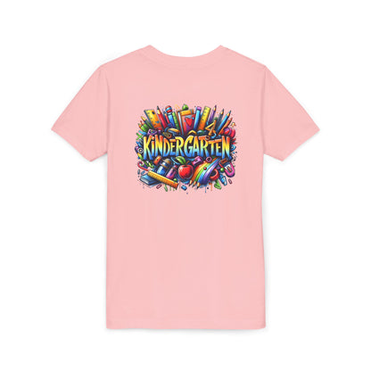 Kindergarten Colorful School Supplies Youth Tee — Back-to-School Kids T-Shirt