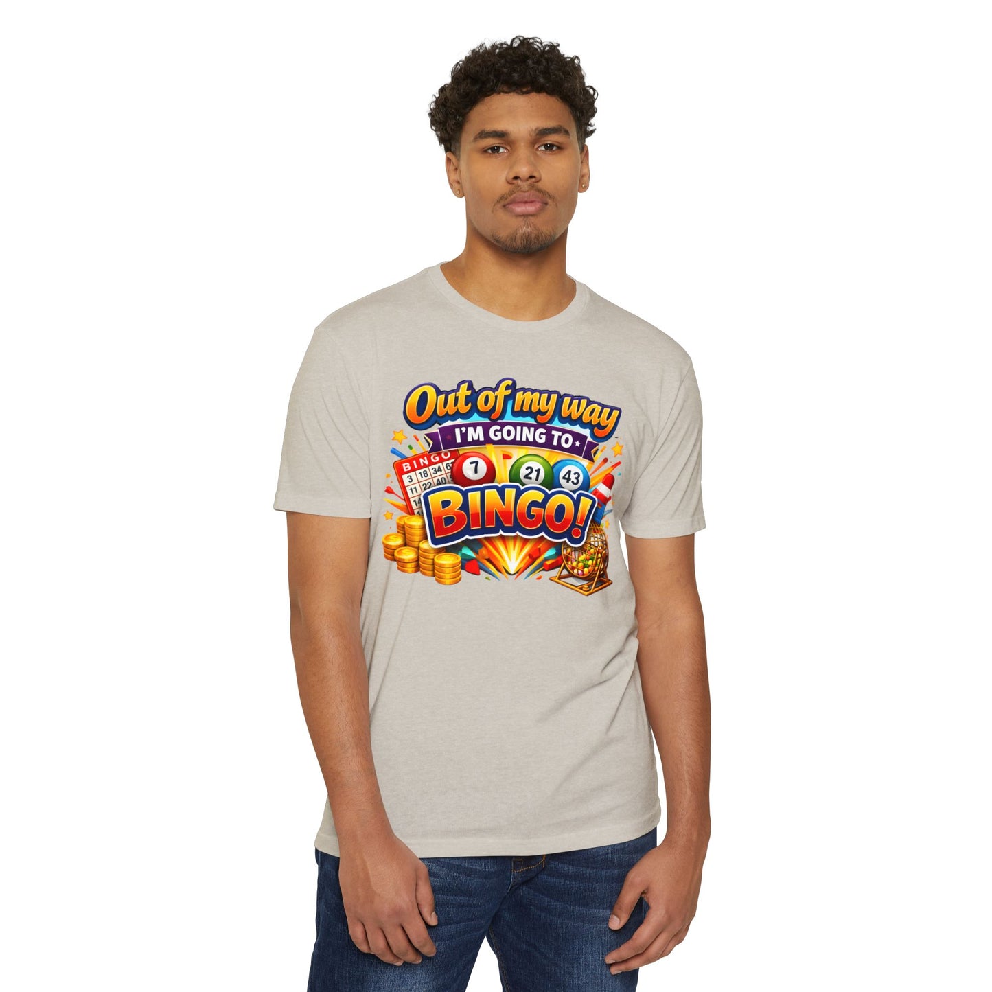 Bingo Enthusiast T-Shirt — "Out of My Way I'm Going to Bingo!" Graphic Tee