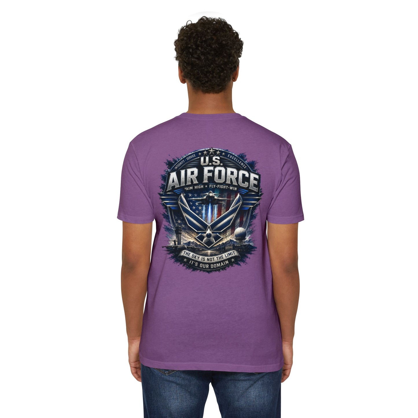U.S. Air Force Graphic T-Shirt — Military Emblem Tee ("The Sky Is Not The Limit")