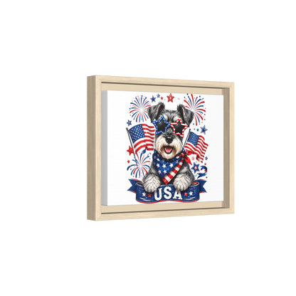 USA Patriotic Schnauzer Canvas Print — 4th of July Wall Art