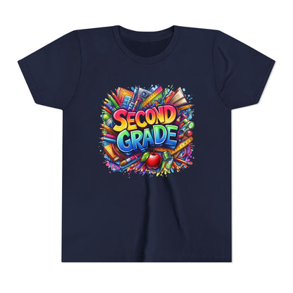 Second Grade Youth Tee — Colorful Back-to-School Kids T-Shirt