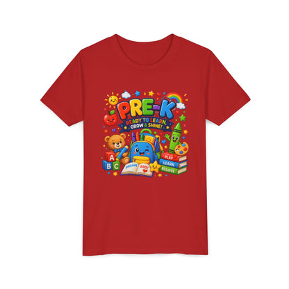 Pre-K Ready To Learn Kids T-Shirt — Colorful Preschool Back-to-School Tee