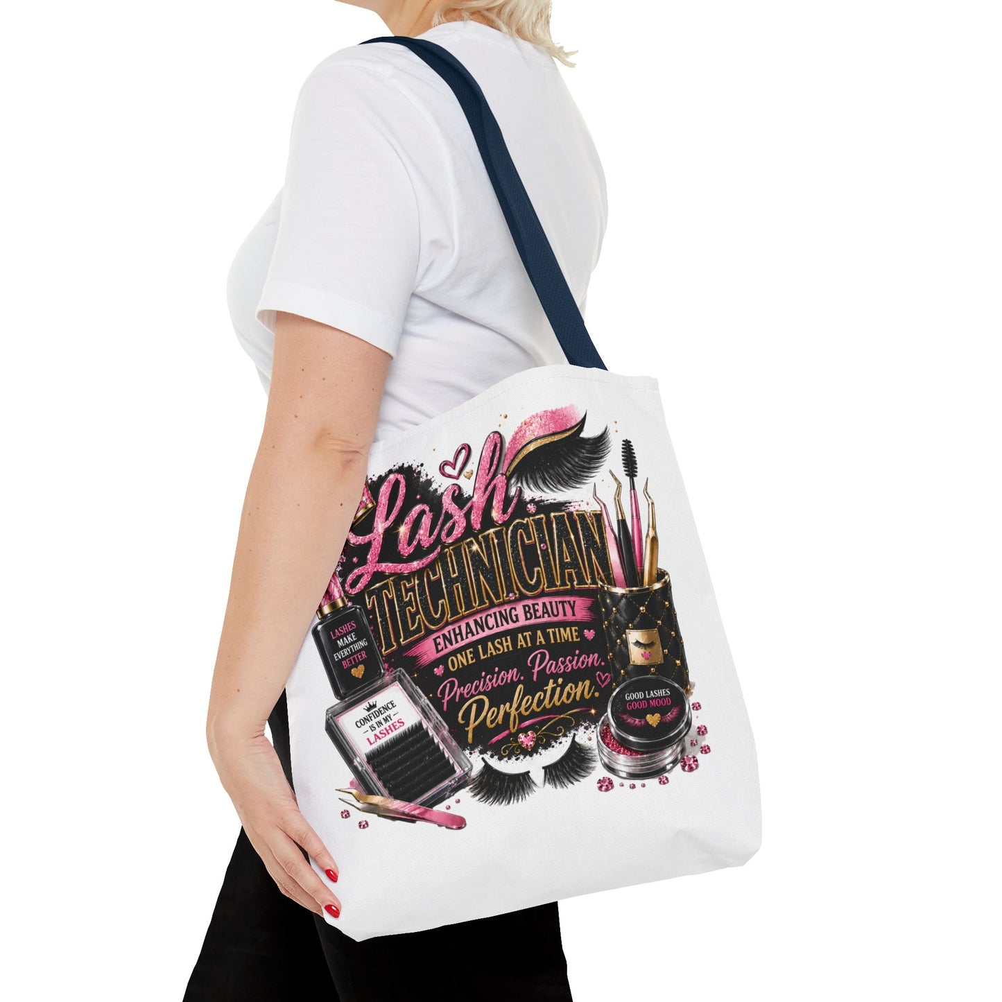 Lash Technician Tote Bag — Glam Beauty Artist Gift, ‘Lash Technician: Enhancing Beauty’ Design