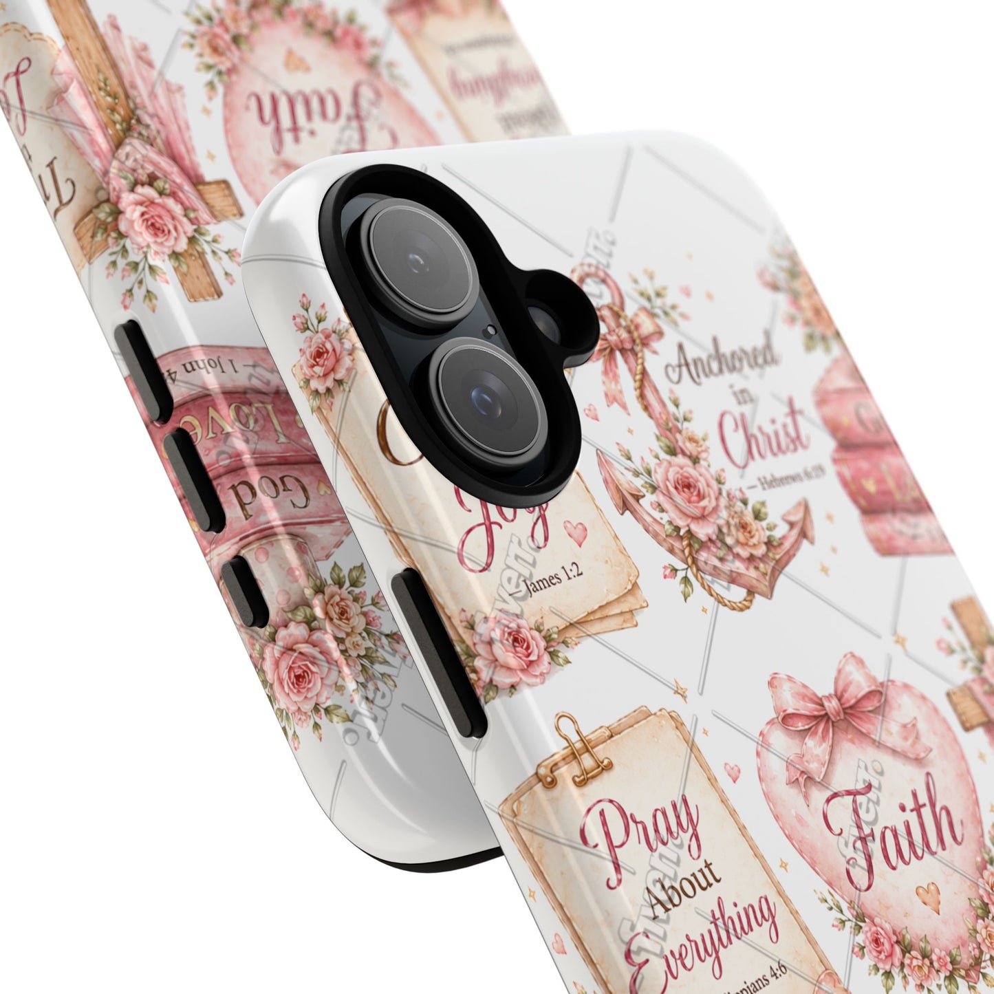 Faith Floral Phone Case – Christian Inspirational Scripture iPhone Cover (Choose Joy, Pray, Faith)