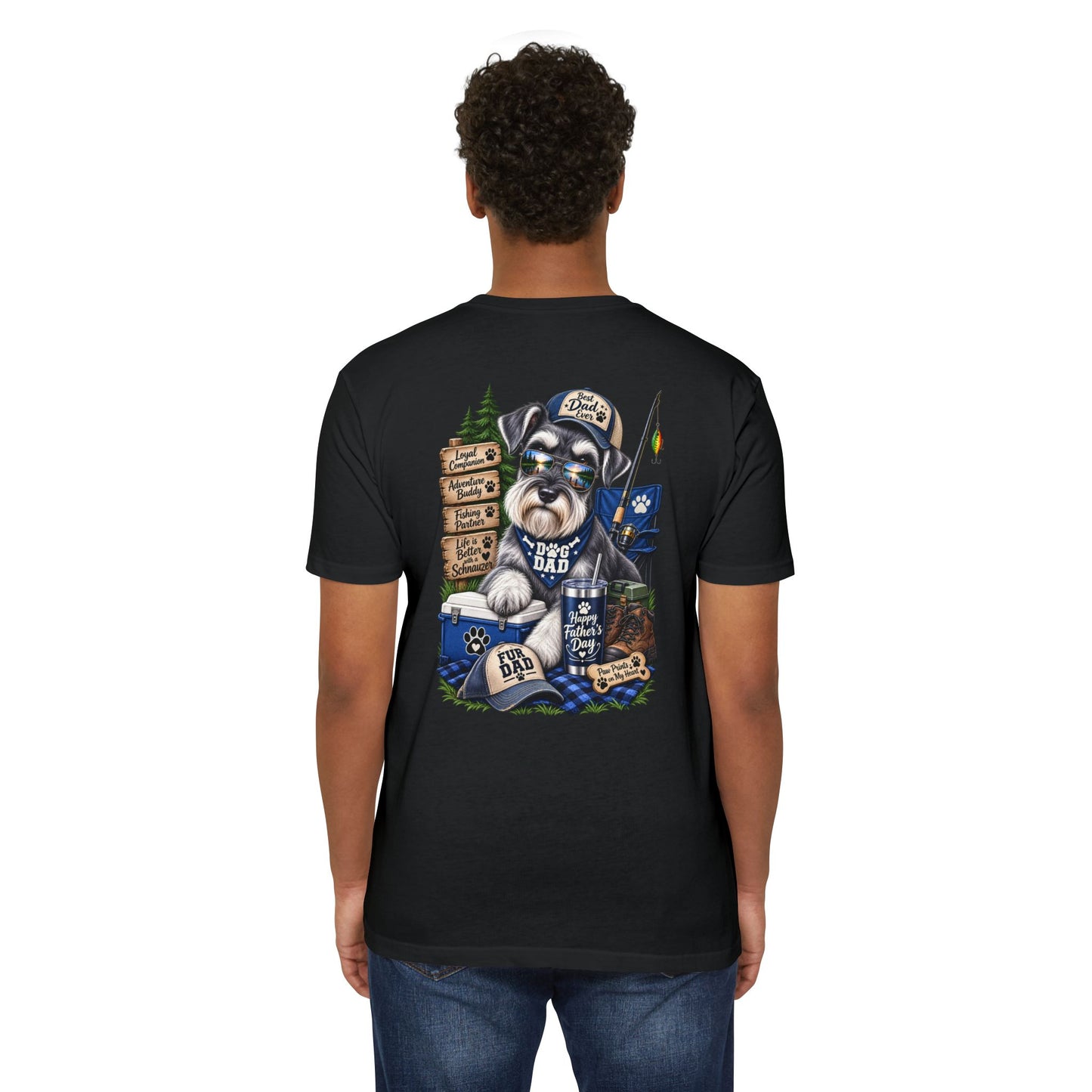 Schnauzer Dad T-Shirt – Fishing & Camping Dad Graphic Tee