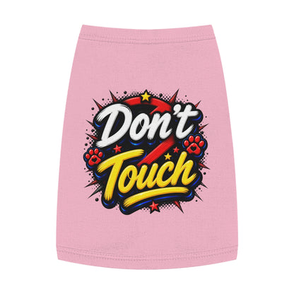 Pet Tank Top - "Don't Touch" Graphic Dog/Cat Shirt with Bold Paw Print Design