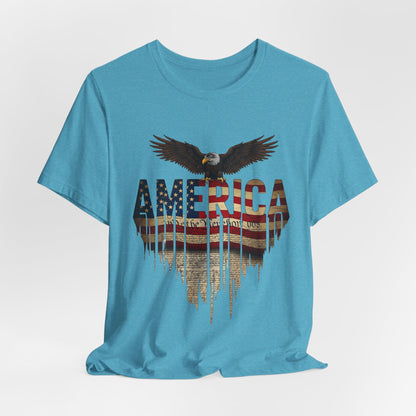 America Eagle Flag Graphic T‑Shirt — Patriotic USA Tee for 4th of July