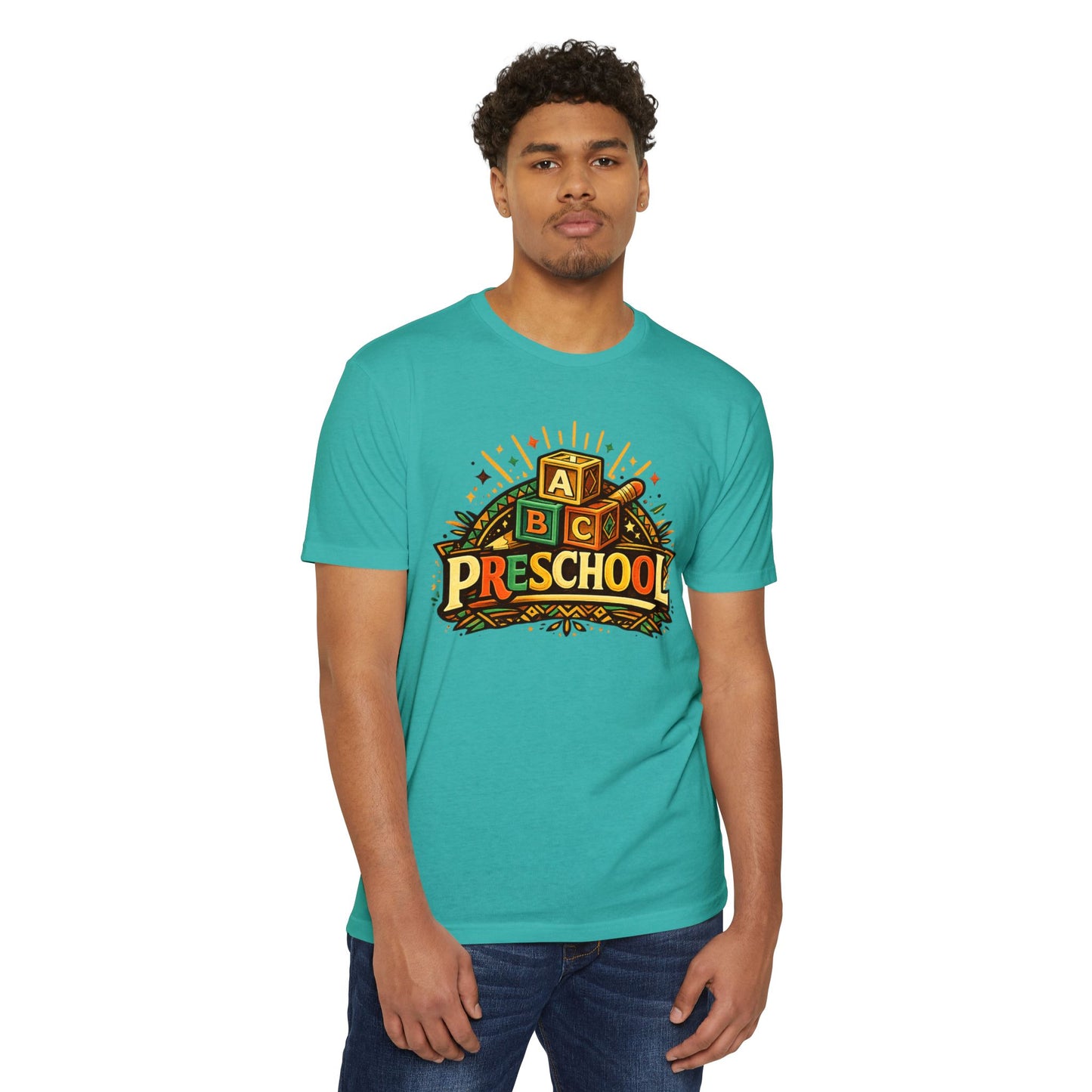 Preschool T-Shirt – Retro ABC Blocks Graphic Tee for Teachers & Kids