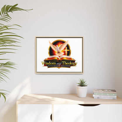 Framed Canvas Print — "Wisdom and Theology" Dove & Bible Wall Art