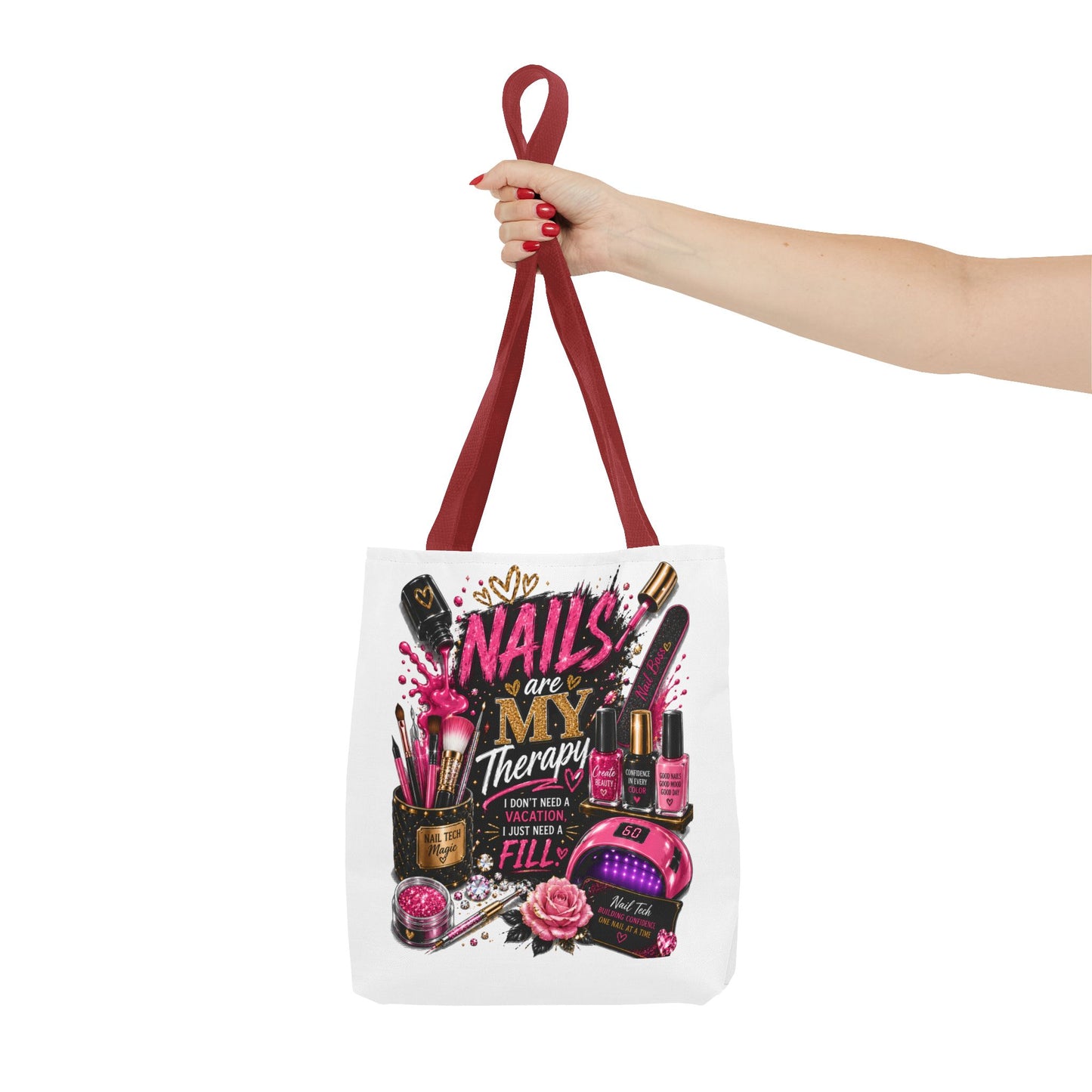 Nails Are My Therapy Tote Bag — Nail Tech Cosmetic Makeup Salon Gift